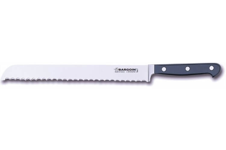 Couteau à jambon alvéolé 33cm largeur 24mm 3 rivets Bargoin